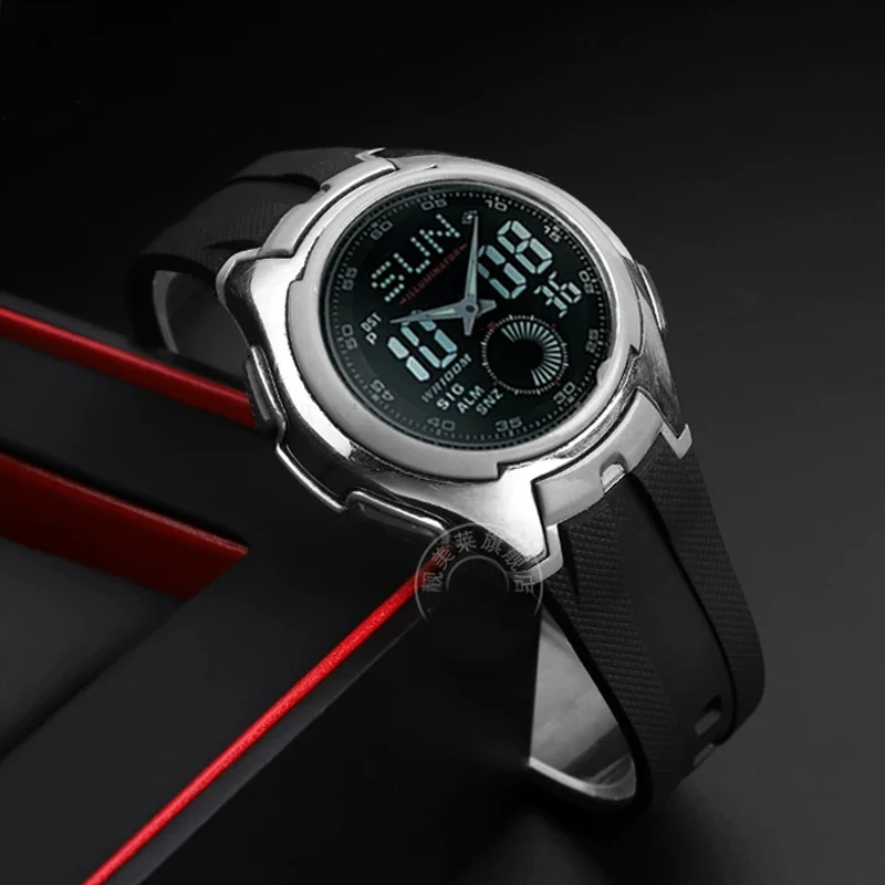 For Casio Electronic Watch AQ-160W AQ-163W Watchband Convex Waterproof Sport TPU 17mm Silicone Bracelet Watch Accessories Strap