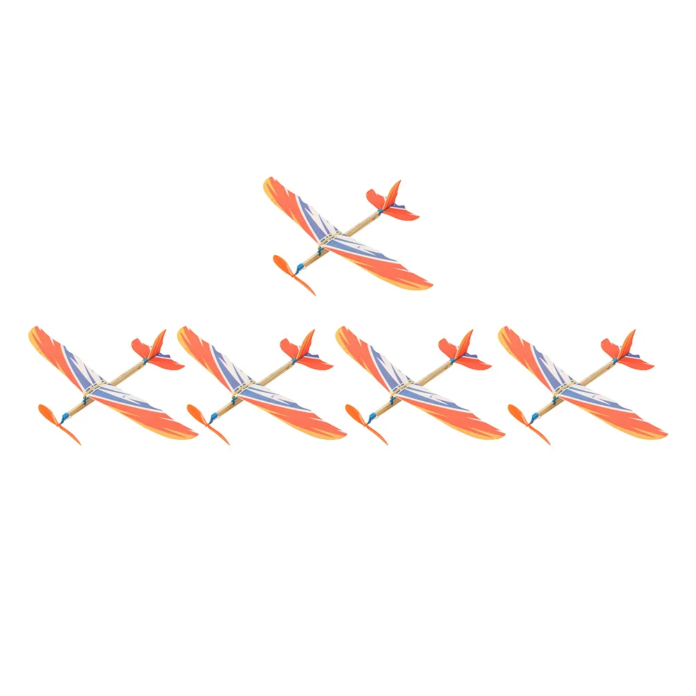 

5 Pcs Foam Glider Kids Toys Educational Plaything Children Planes DIY Rubber Band Airplane