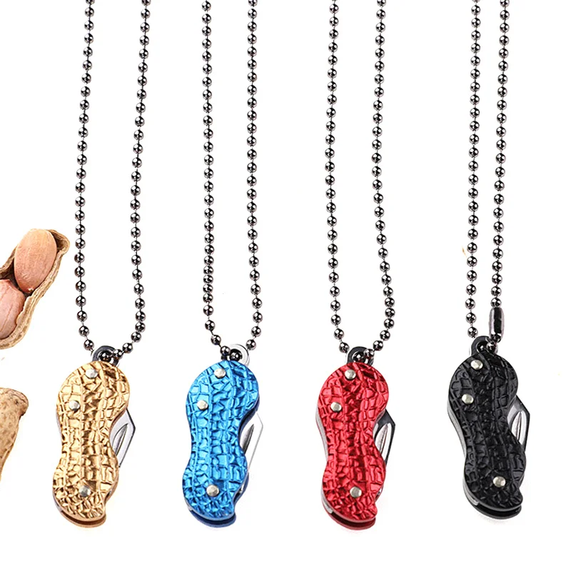 Peanut Open Box Knife Key Chain Pendant Car Chain Key Ring Folding Multifunctional EDC Tool Folding Knife