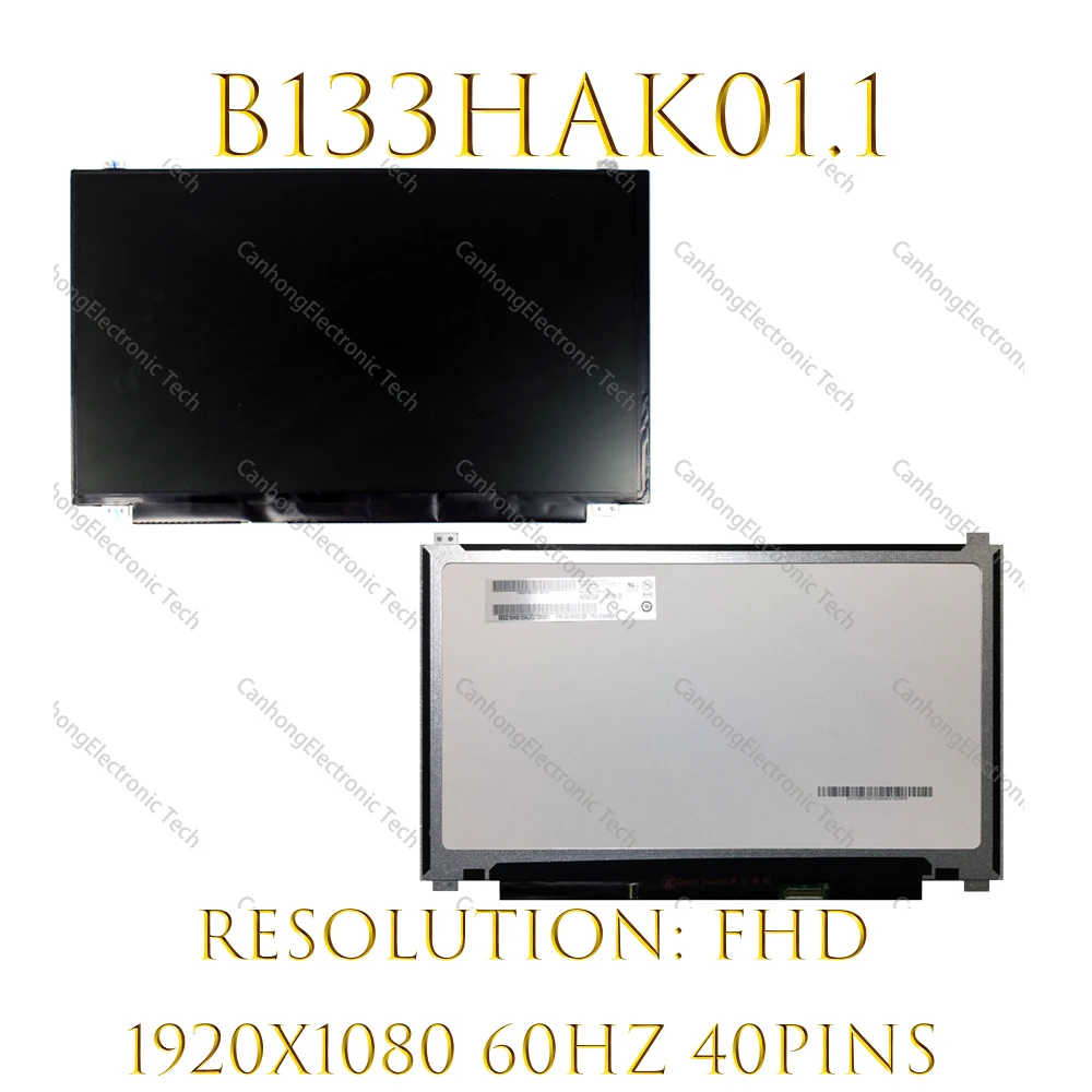 

13.3-Inch FHD Laptop B133HAK01.1 B133HAK01.0 LCD Display Touch Screen IPS 1920*1080 40 Pins Slim Matte Screen Panel 45%