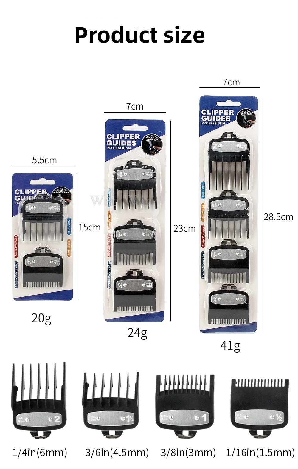 2/3/4Pcs Haar Clipper Wachen Für Wahl Haar Trimmer Pro Schneiden Guide Kämme Farbe Grenze Kamm friseur Haarschnitt Werkzeuge Y1113 – Detail 5