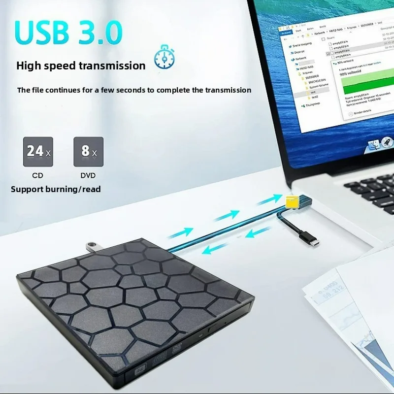 3.0USB&TYPE-C multi-functional external DVD burner drive