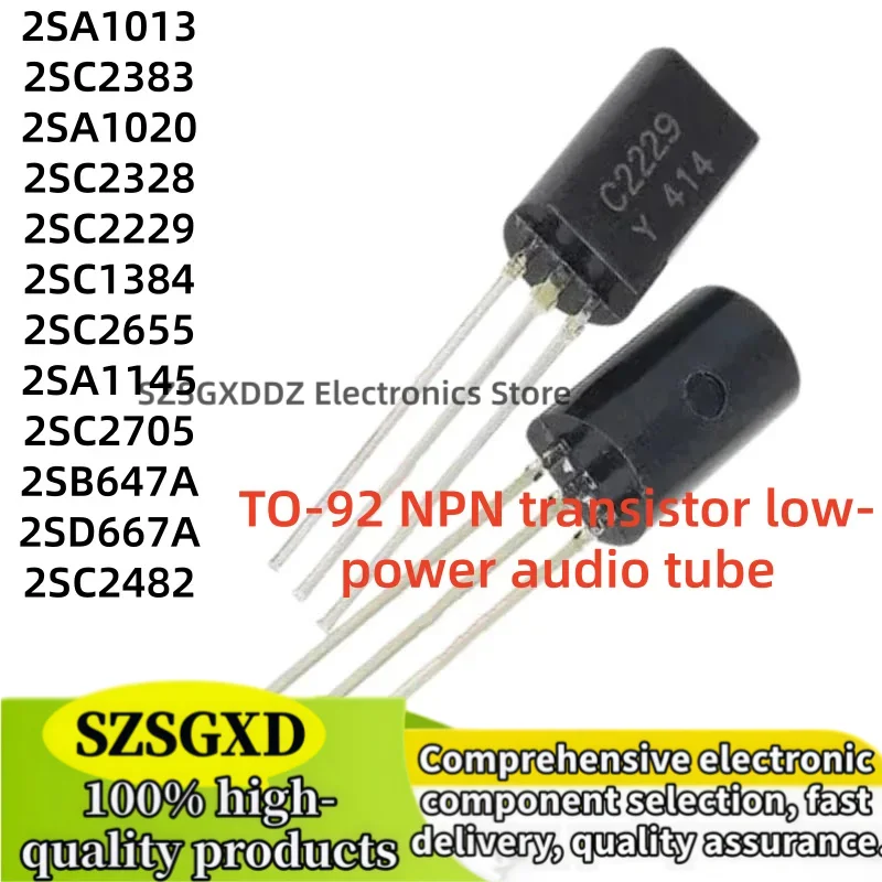 100Uds 2SC1384 2SC2229 2SC2328 2SC2482 2SA1013 2SC2383 2SA1020 2SC2655 2SA1145 2SC2705 2SB647A 2SD667A TO92L Stock Wholesale