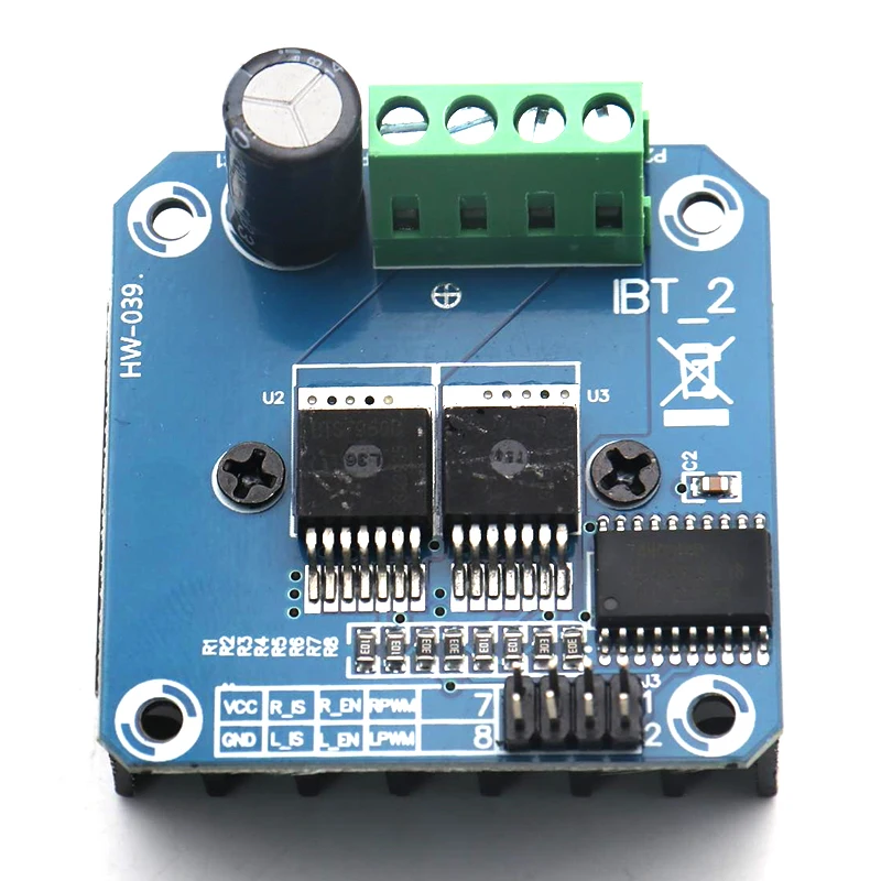 High-power รถอัจฉริยะมอเตอร์ไดรฟ์โมดูล BTS7960 43A current จํากัดควบคุม Semiconductor เครื่องทําความเย็น DRIVER