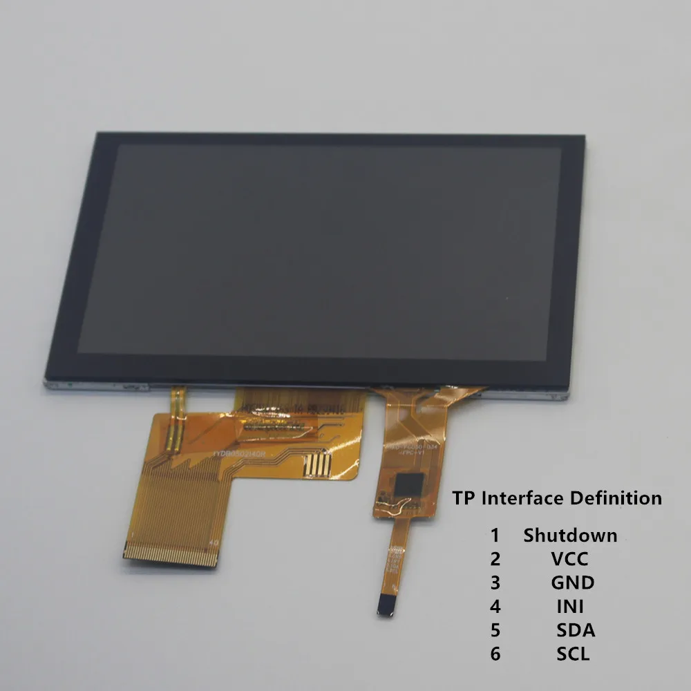 Módulo de exibição LCD TFT de 5 polegadas 800 * 480 RGB IPS 40Pin Display de alta definição com toque