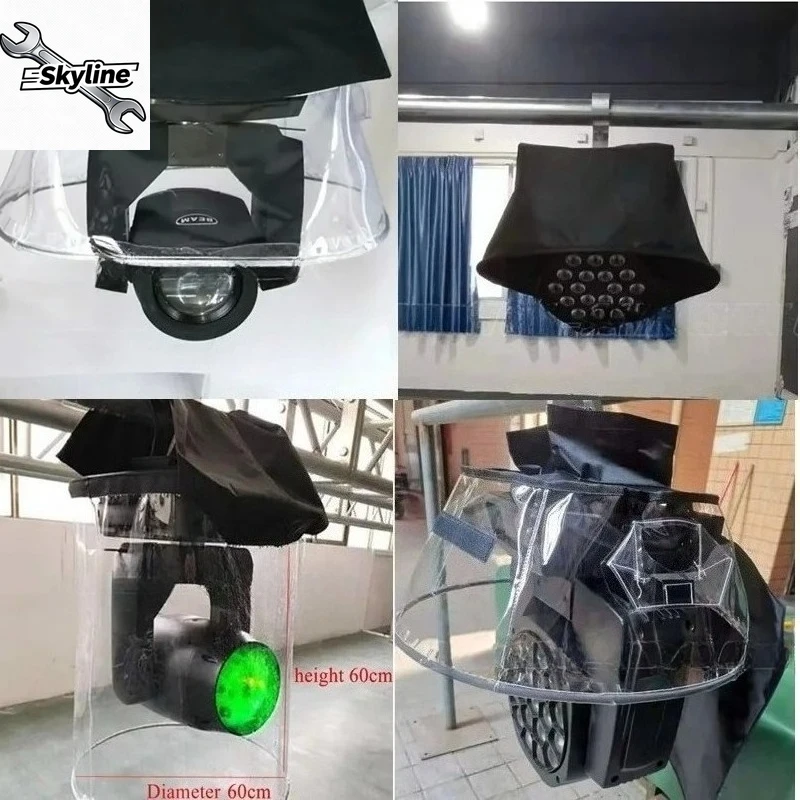 Beam Moving Head Rain Cover Beam 7r Stage Light Rain Snow Coat Rain Cover Par light 18 Waterproof Transparent Crystal Plastic