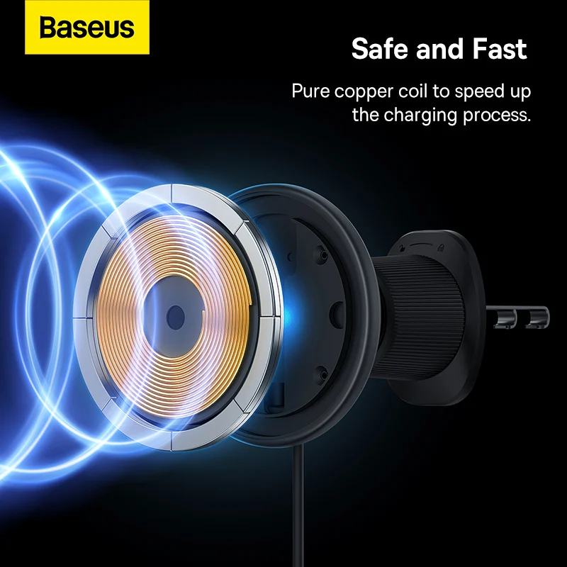 Baseus Car Wireless Charger Phone Holder Mount Bracket Magnetic Wireless Charger 7.5W for iPhone 12 13 14 Pro Max Magnet Holder