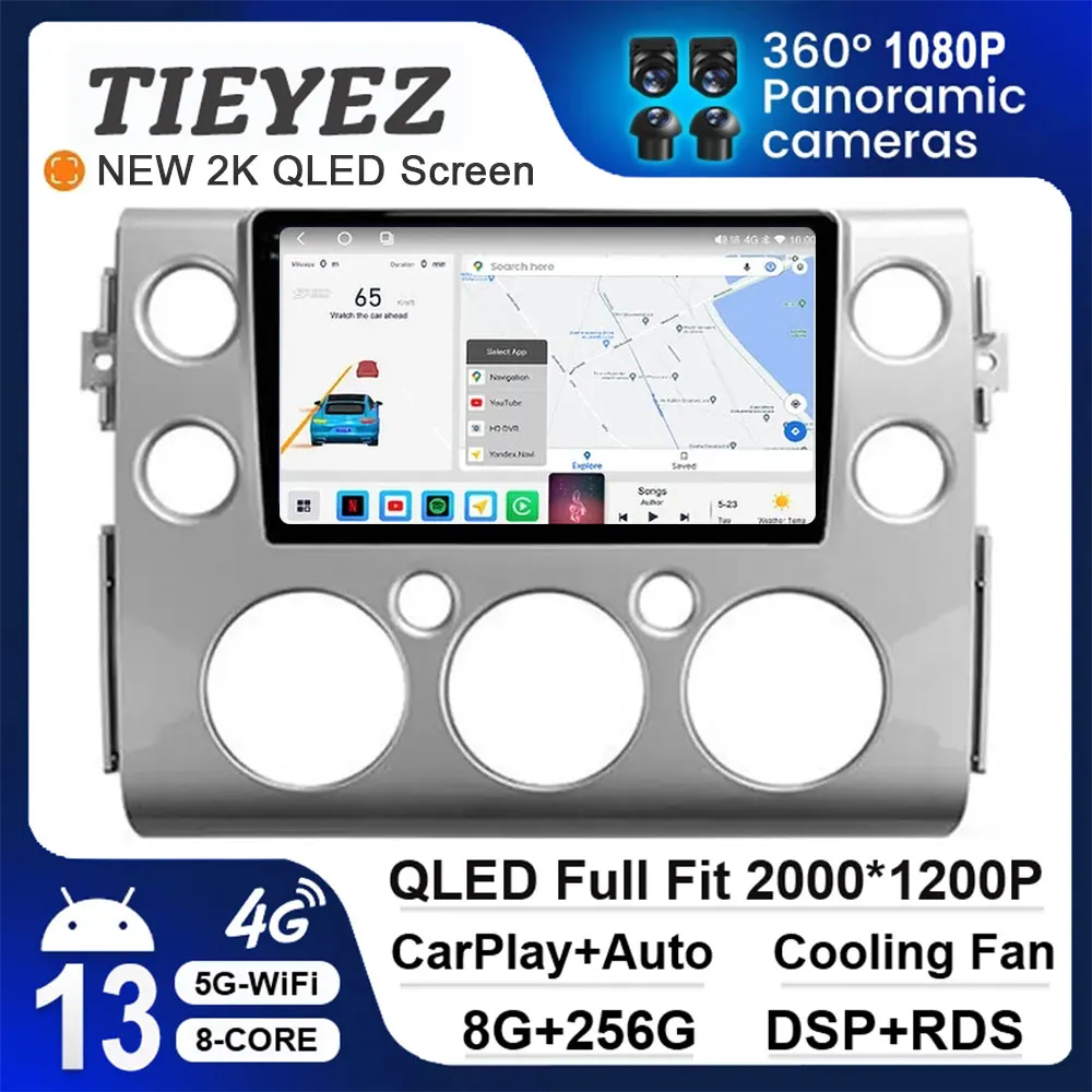 

Android 13 For Toyota FJ Cruiser J15 2006 2007 2008-2020 Car Radio Multimedia Player QLED 8+256G 4G LTE DSP GPS Navigation DVD