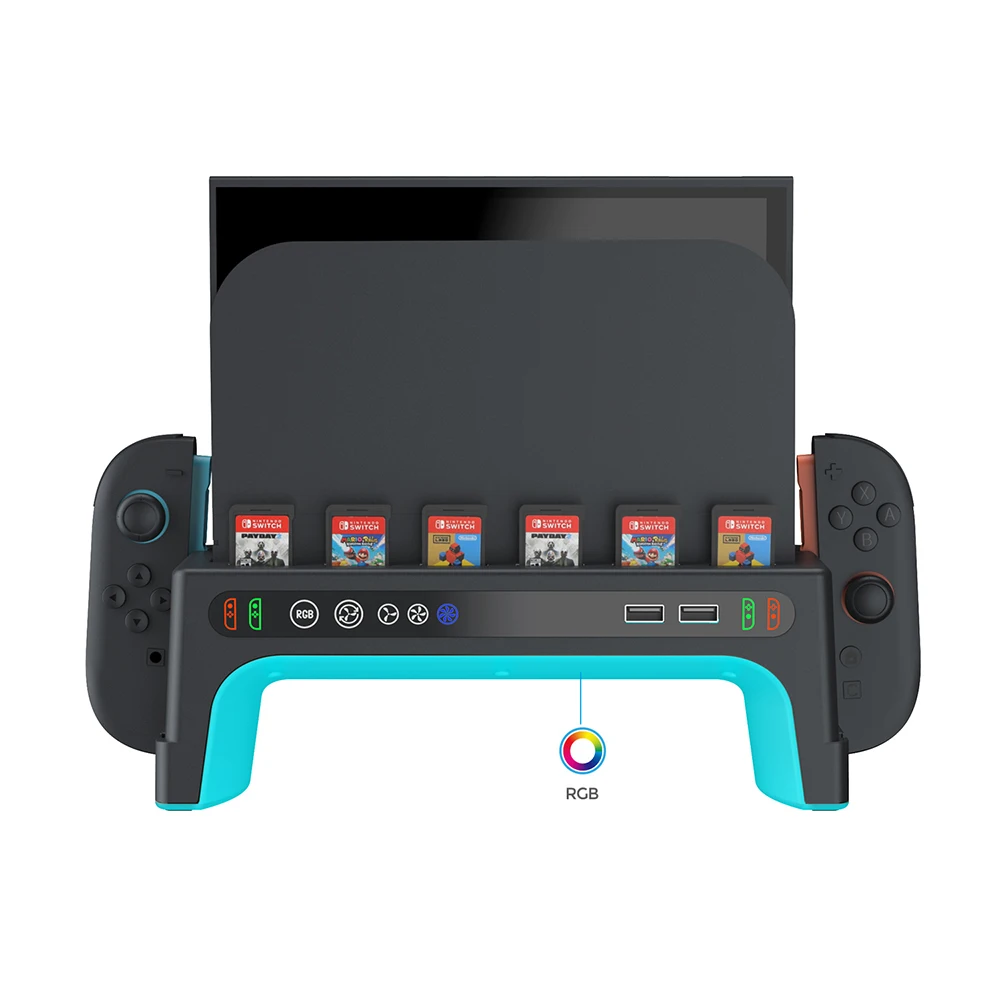 

For Switch 2 The Host Base Has a Cooling Fan a Portable Desktop Multifunctional Handle And a Charging Base With RGB Technology