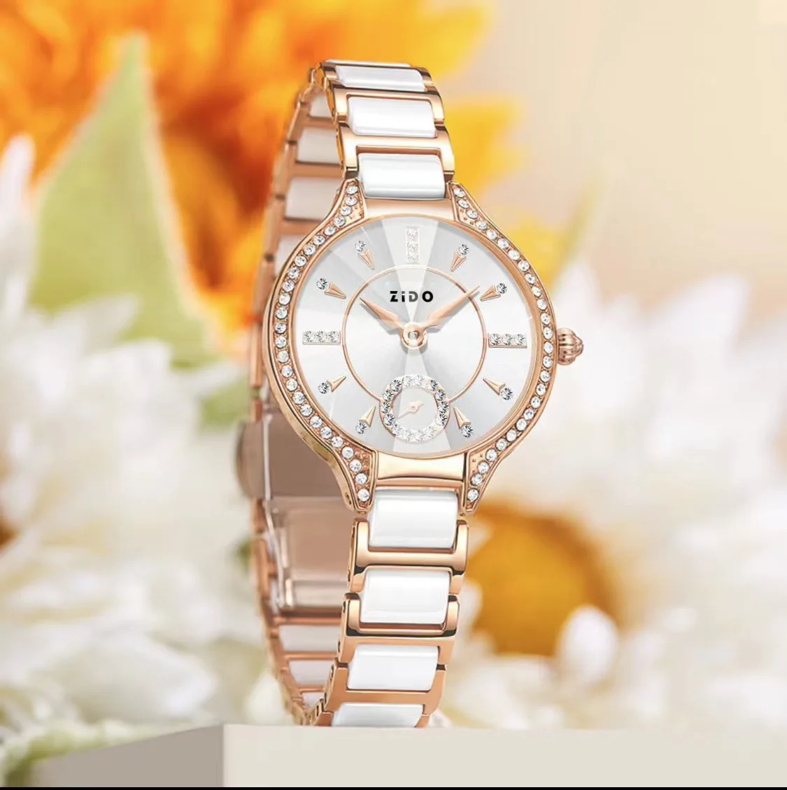 Watch For Women Brand Retro Light Luxury Waterproof Diamond inlaid high quality Stainless Steel Female Fashion Clock Watchees