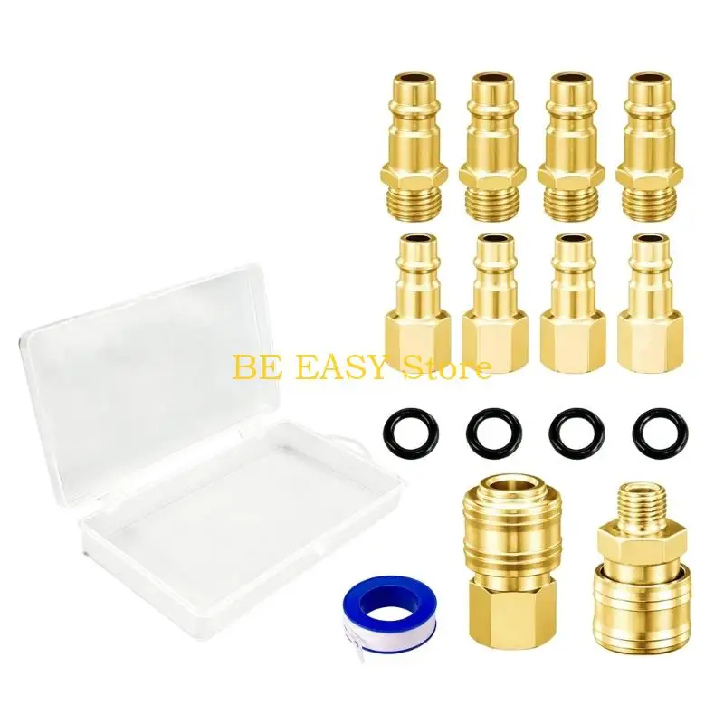 E28F 10Pcs Air Quick Connection Fittings Metal Hose Compressor Connection Rustproof For Pneumatic Tool Air Easy Installation