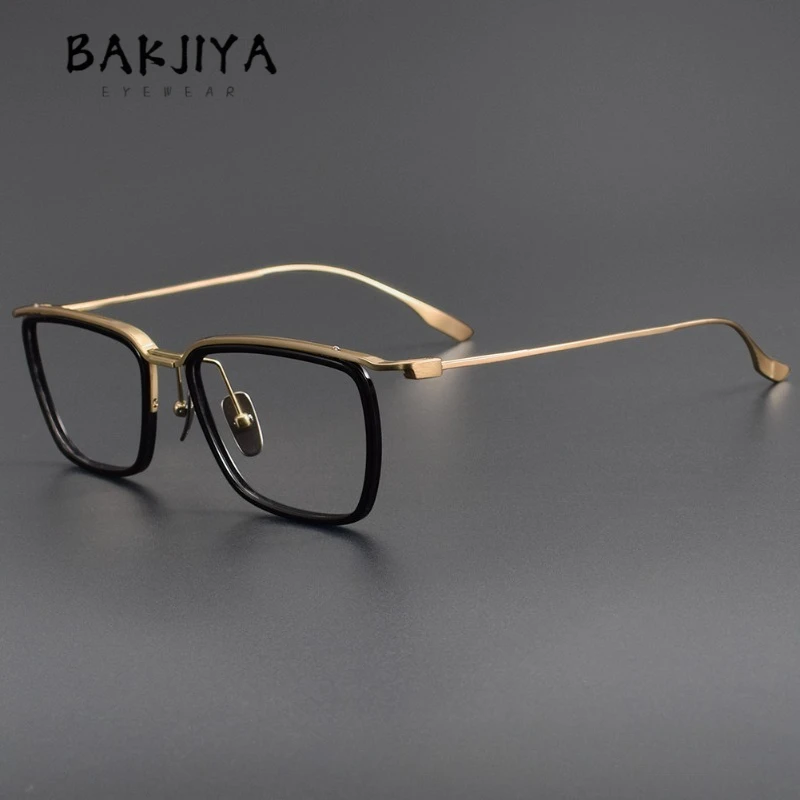 

Vintage Square Designer Pure Titanium Eyeglasses Frame Men Ultra-light Business Eyebrow Myopia Prescription Glasses Frame Women