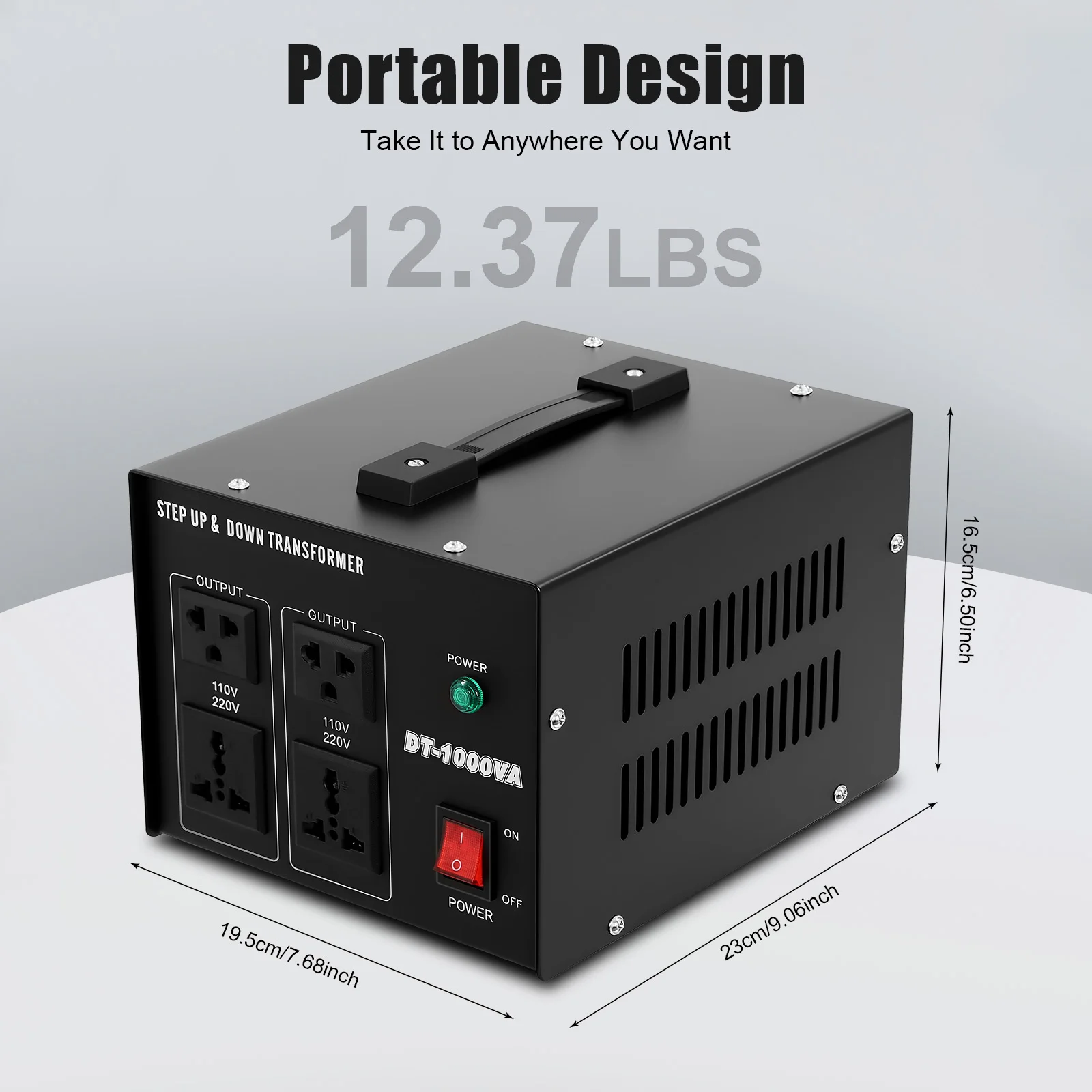 Imagen 5: Transformador Convertidor de Voltaje DT-1000VA 800W, Transformador de Corriente CA 220V a 110V, Convertidor de Corriente Ascendente y Descendente