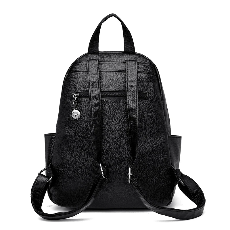 New 2024 High Quality Leather Women Backpacks Fashion Female Back Pack Ladies Shoulder Bag Ladies School Bag Travel Backpack