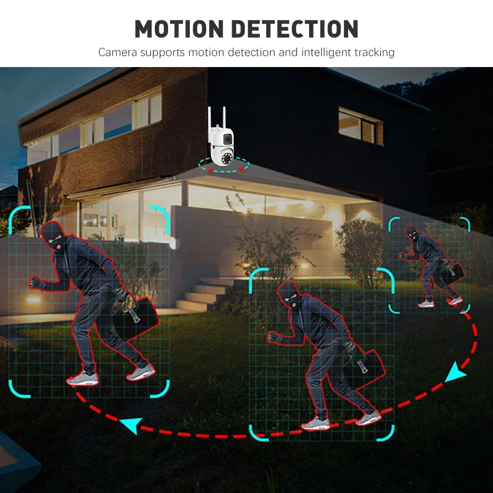 Imagem -06 - Wifi Câmera de Vigilância Ptz ao ar Livre 4k Lente Dupla Tela ai Rastreamento Automático Câmera de Proteção Segurança ip Cctv Vídeo 8mp hd