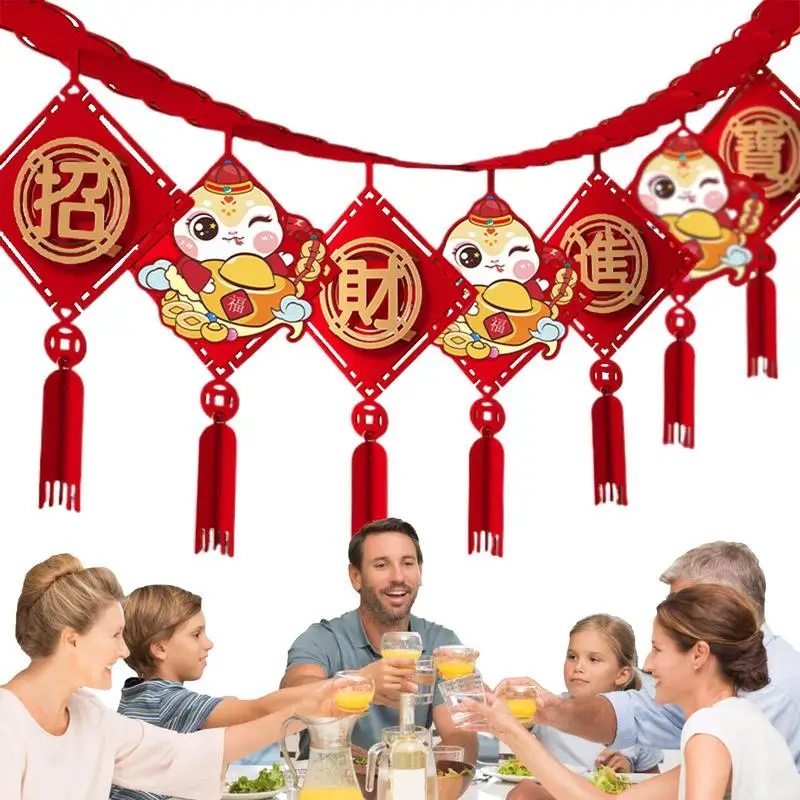 

Chinese New Year Decorations Happy Chinese New Year Banner 2025 New Years Snake Decor Home Decorations Lucky Chinese New Year