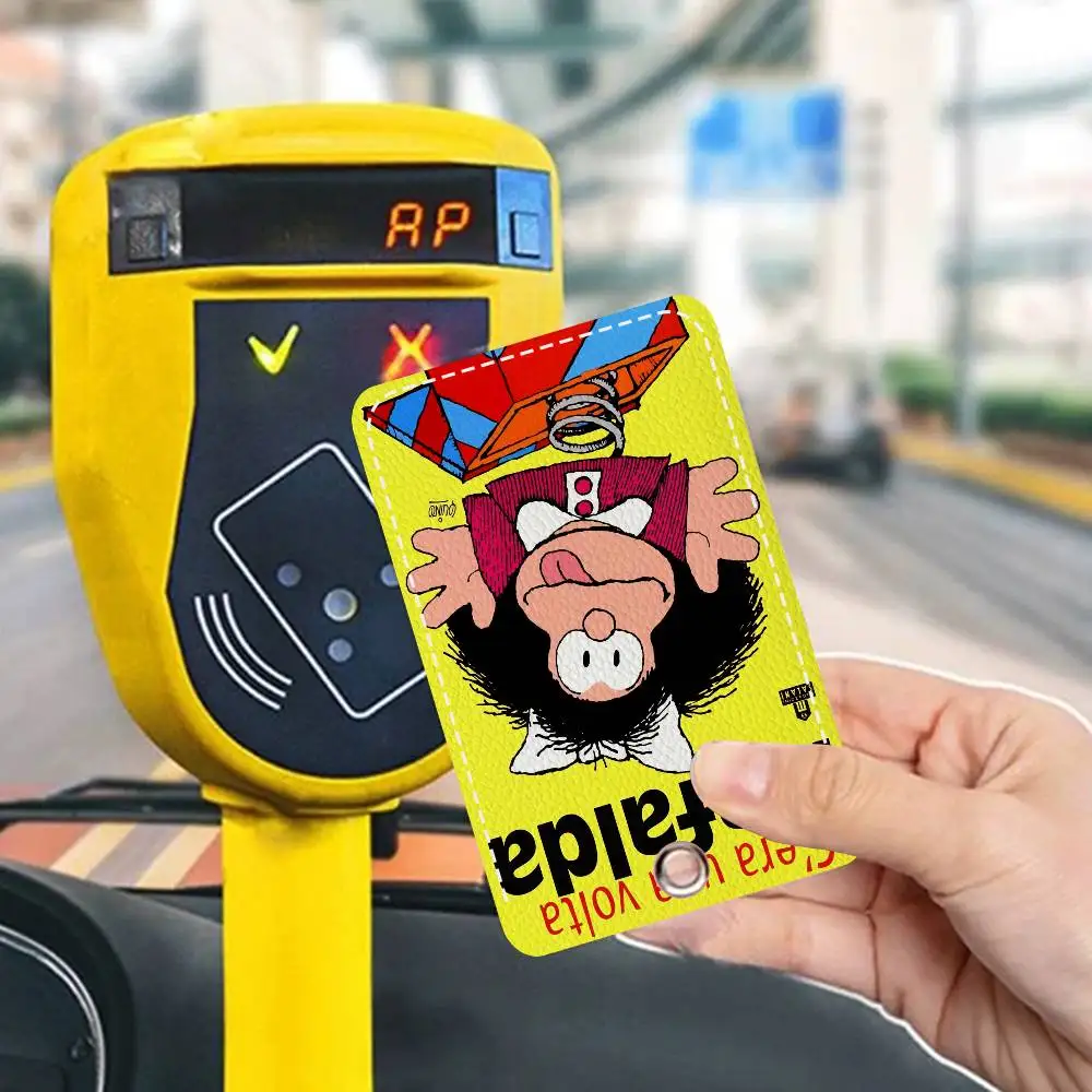 M-Mafalda Gir Holder Keychain With Keychain for Access Card Bus Pass & Card Credit ID Bank Card Protective Case