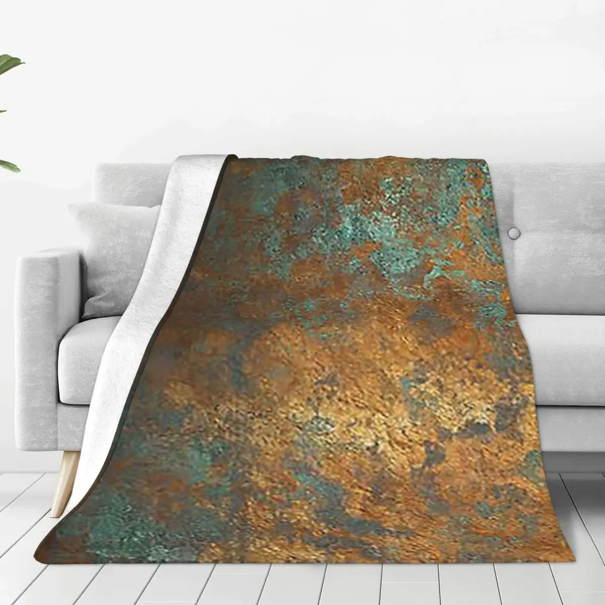 Oxidized Copper Blankets Soft Warm Flannel Throw Blanket Plush for Bed Living room Picnic Travel Home Sofa