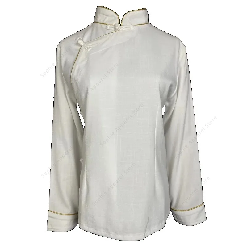 

Тибетская блузка для женщин, традиционная китайская одежда, топы, хлопково-льняная тибетская одежда, этнический стиль