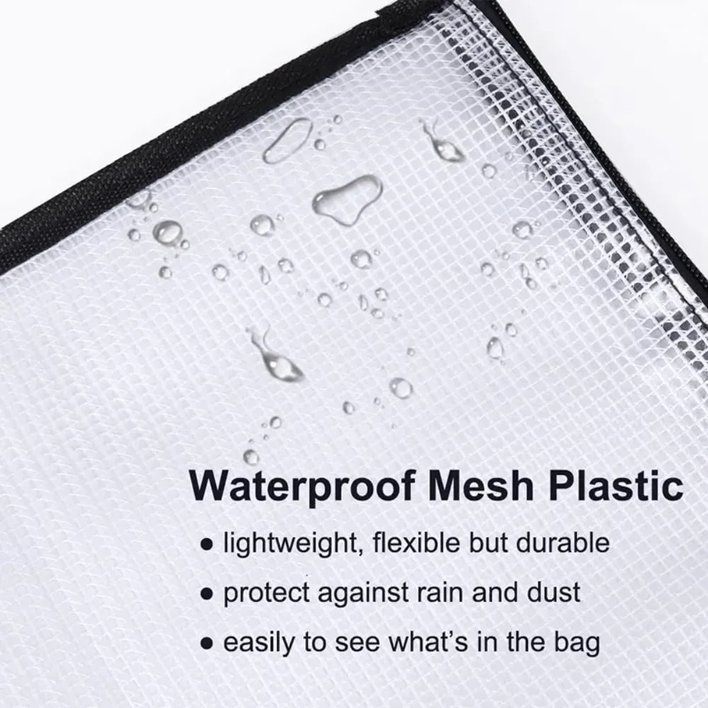 حقيبة محفظة 9 × 25 بوصة مع مقبض وسحاب حقائب ملفات شفافة سعة كبيرة لتخزين الأدوات المكتبية حقائب عمل فنية منظم المجلدات