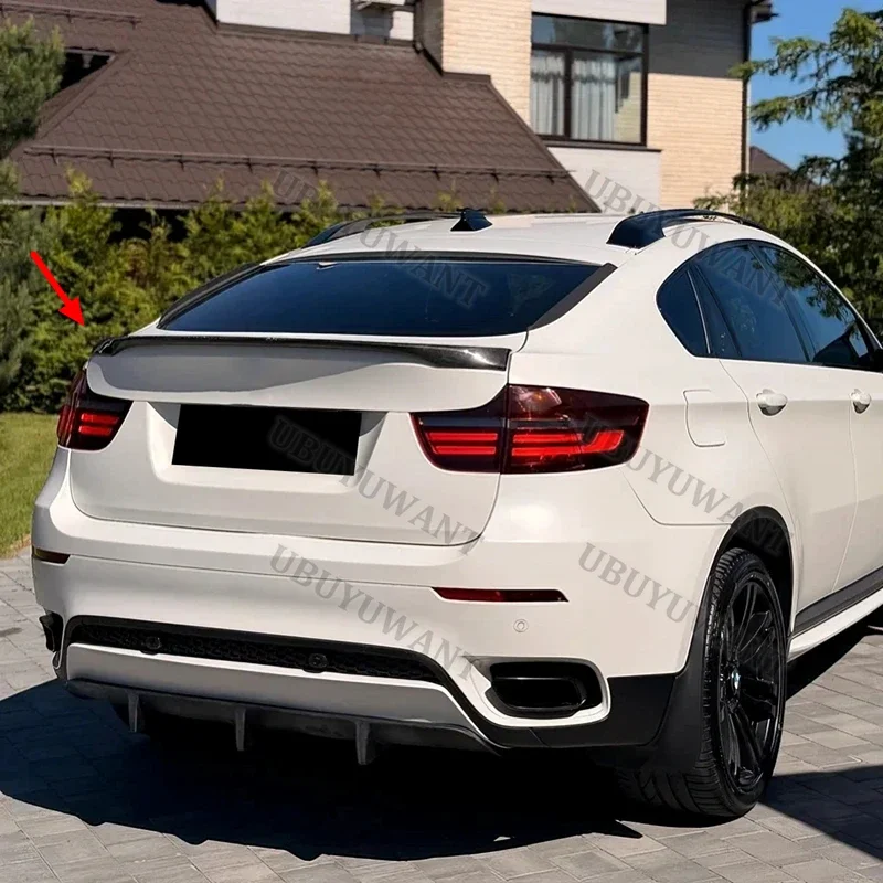 For BMW X6 X6M E71 MP Style Auto High Quality Carbon Fiber Rear Lip Spoiler Trunk Boot Wing 1Pcs Car Styling  2007-2014