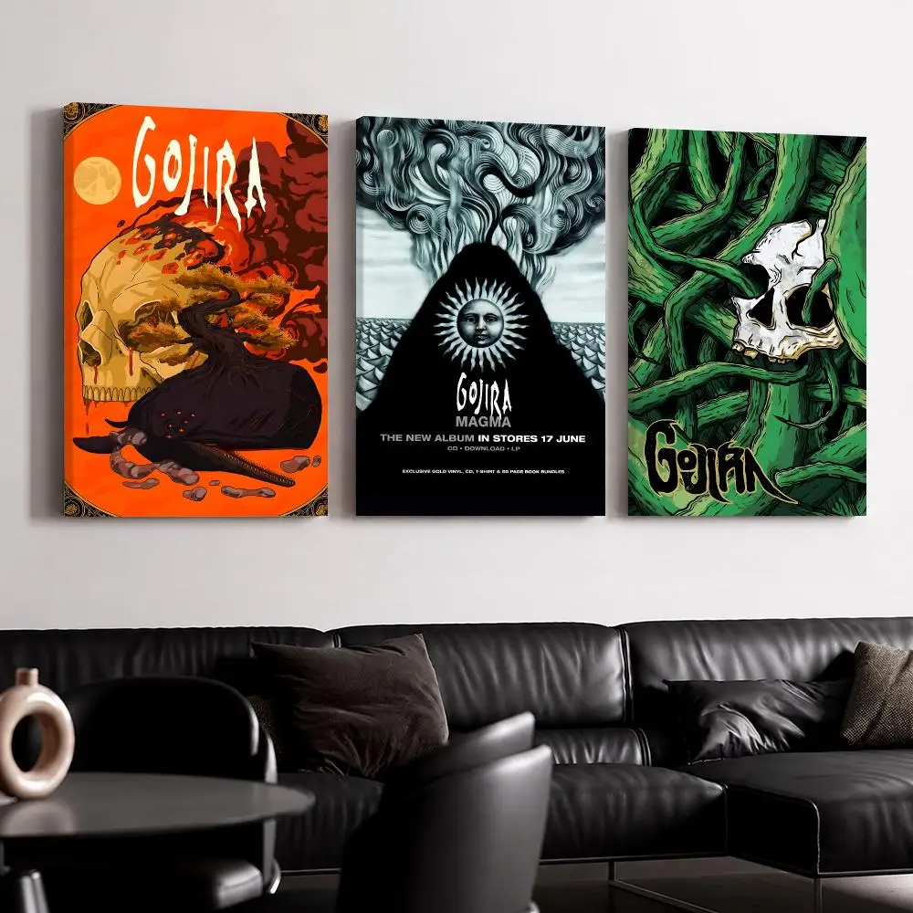 Rock Band Music Album G-Gojira Framed Wall Painting Ready to Hang Canvas Wall Art Poster for Bedroom Living Room Home Decor Gift
