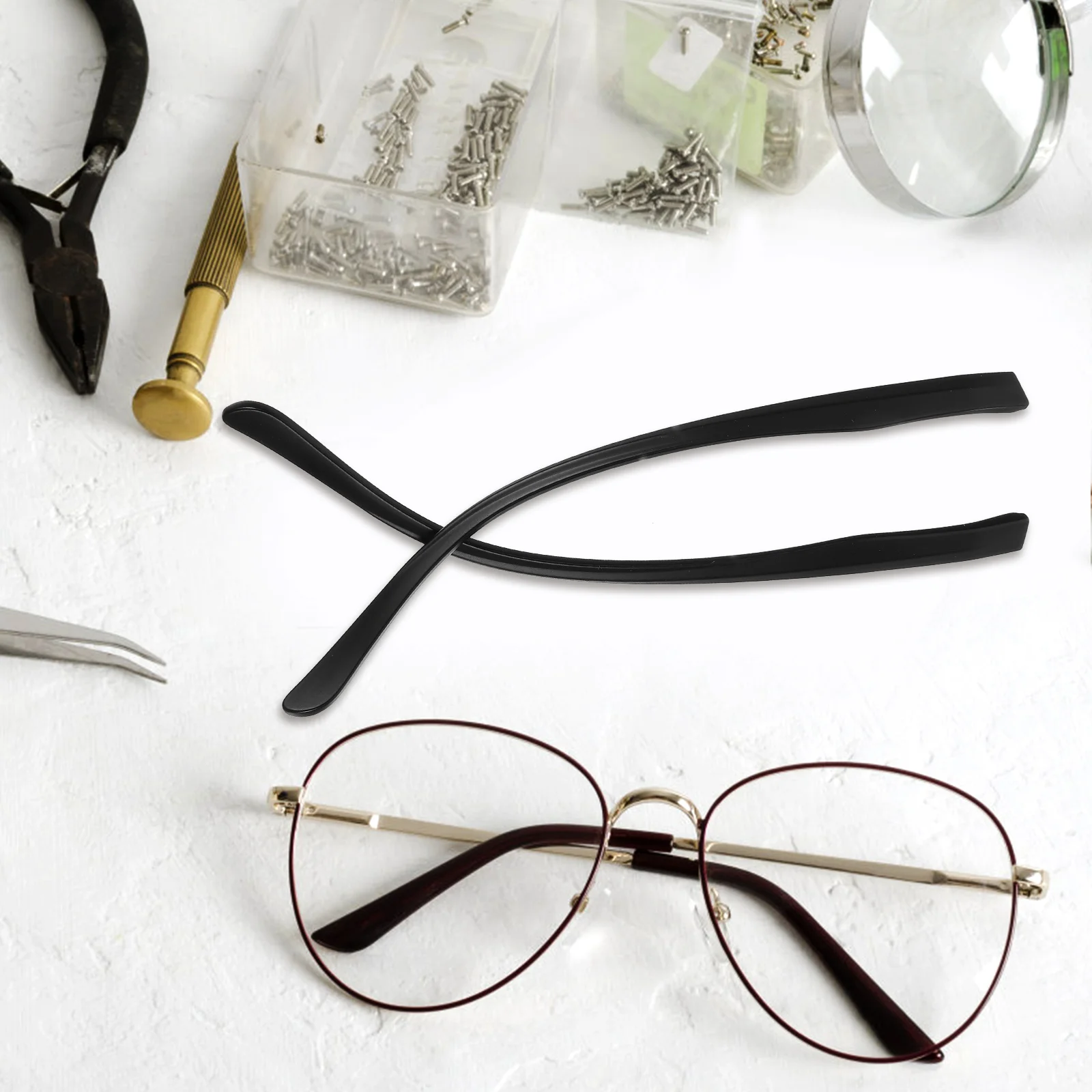 

1 Pair Arm Replacement Black Repair Kit Eyeglasses Replacement Temple Universal Design Sunglasses Myopia Glasses Accessories