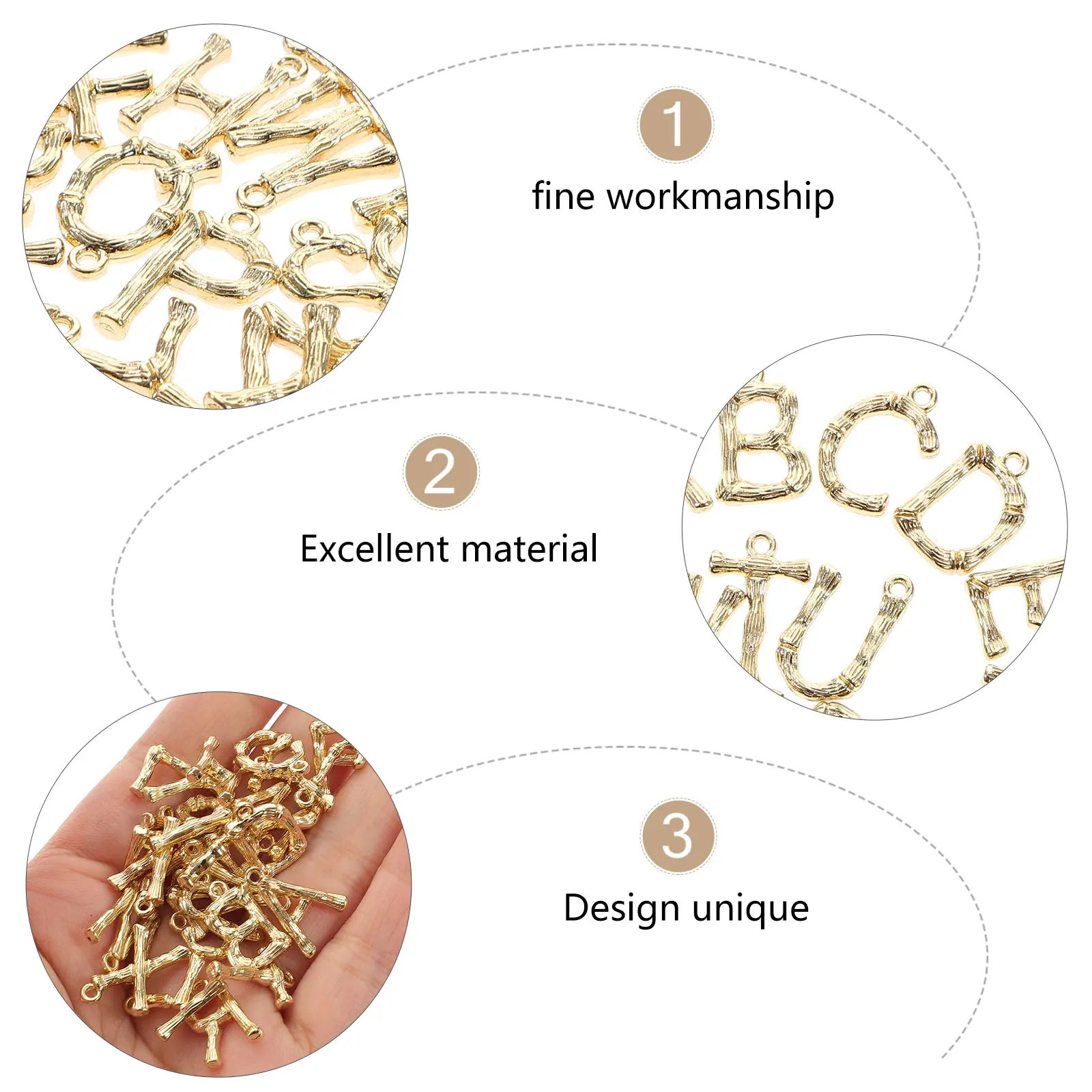 

26 Pcs Alloy Letter Pendant DIY Jewelry Making Charms Alphabet Shaped Craft Supplies For Bracelets Necklaces Accessories