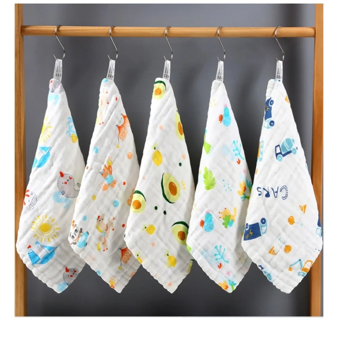 30*30cm Baby 6 Layers Cotton Towel Soft Baby Towels Handkerchief Bathing Feeding Washcloth Wipe Burp Cloth Lot Muslin 3/5pcs