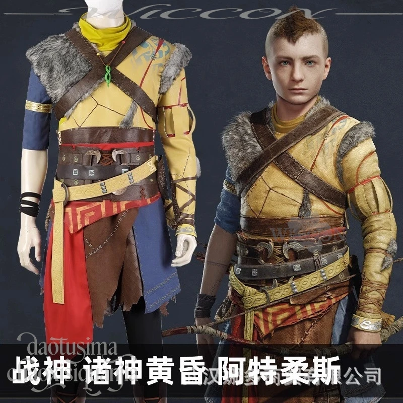 

Atreus Costume Norse Mythology Style High-quality Vintage Viking Uniform Cape Top Dress Belt Halloween Cosplay Anime Game God Of