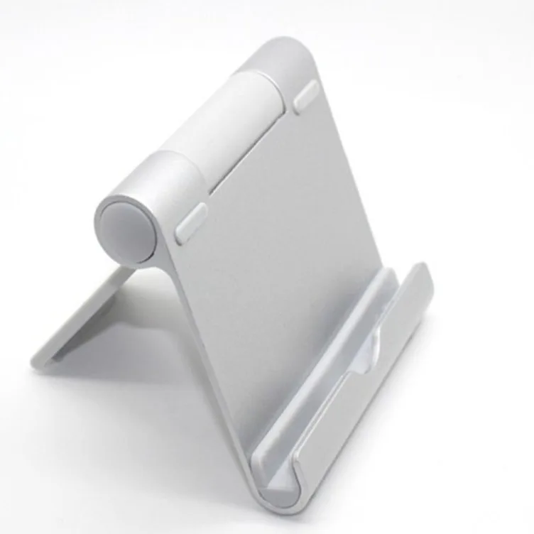 Aluminum Alloy Tablet Stand 180 Degree Adjustable Foldable Lazy Phone Holder for iPad Cellphone eReader Desk Mount Silver Black