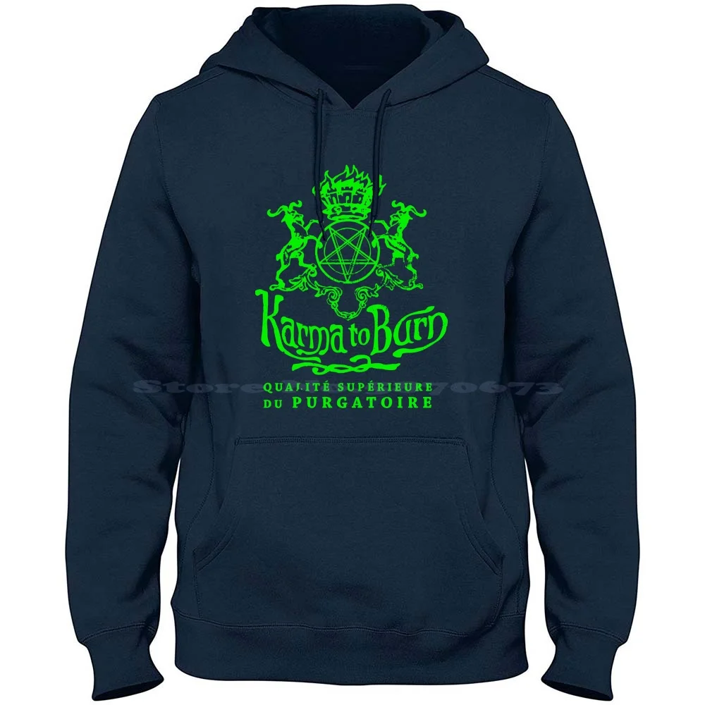 Krma To Burn-Qualité Supèrieure Du Purgatoire 100% Cotton Hoodie Green Giftgrün Goat Devil Pentagram Baphomet Logo French