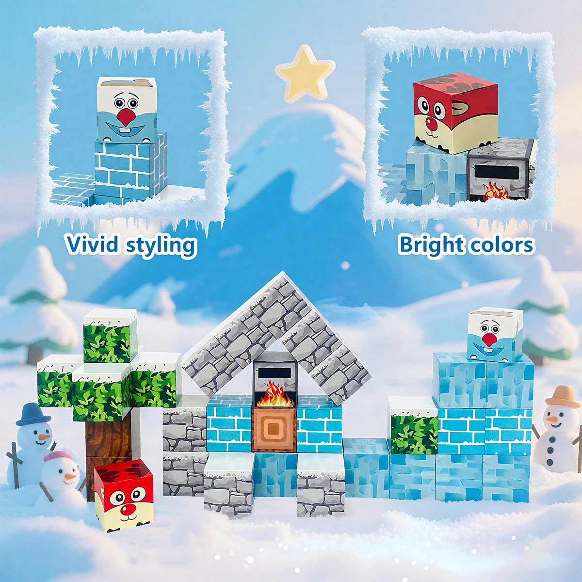 Magnetisch bouwspeelgoed met ijzeren behuizing Reizen voor kinderen Essentieel Draagbaar Creativiteit Onderweg Magneetblokken STEM Frozen Toys