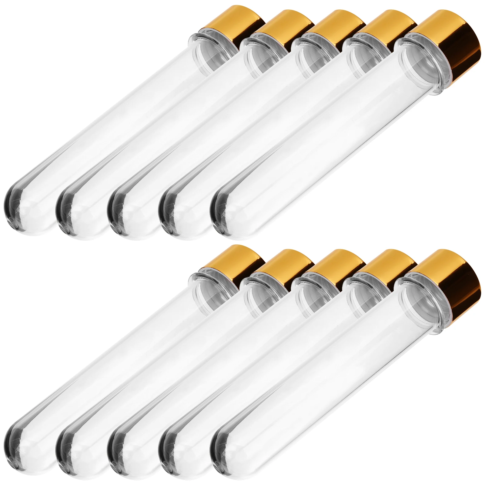 

10pcs Mask Plastic Bottle Test Tubes Clear Vials with Caps Sampling Storage Containers Leak Proof Small Liquid Bottles for Bath