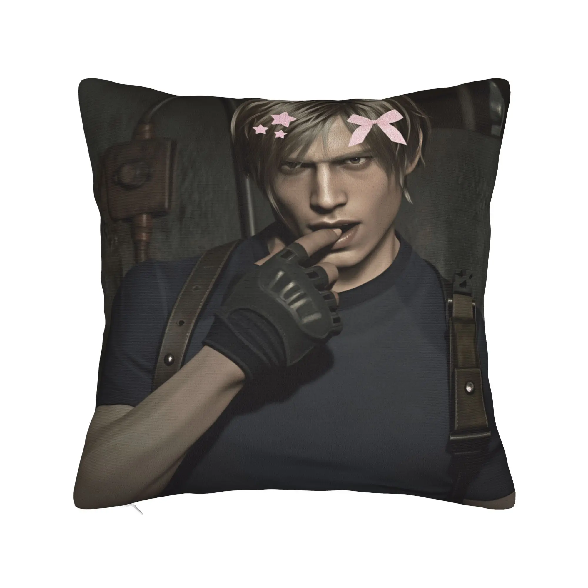 L-Leon Kennedys Pillow Cover  Comfy Cushion Cover Vintage Pillow Case For Office Car Home Decor