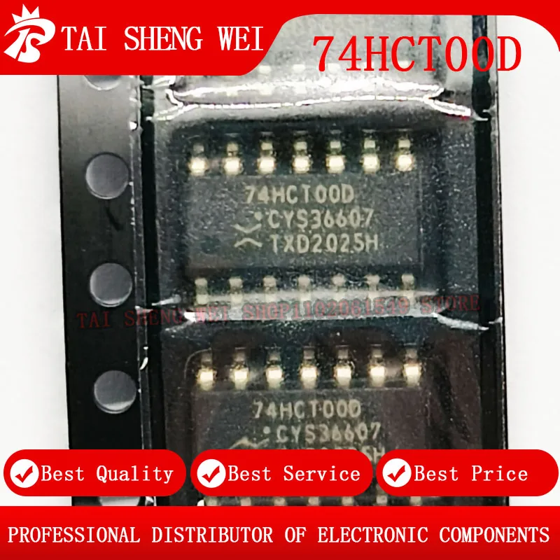 10PCS 74HCT00D SN74HCT00DR 74HCT00 SOP14 IC