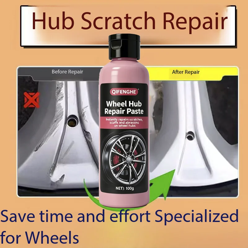 Wheel Hub Repair Paste Repair Wheel Scratches Scuffs Restore Metallic Gloss Anti-Oxidation Long Lasting Rim Protection