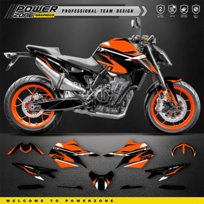 

PowerZone Custom Team Sticker Kits Graphics for KTM DUKE 790 890 2018-2021 Backgrounds Decals Racing Vinyl Sticker Kits