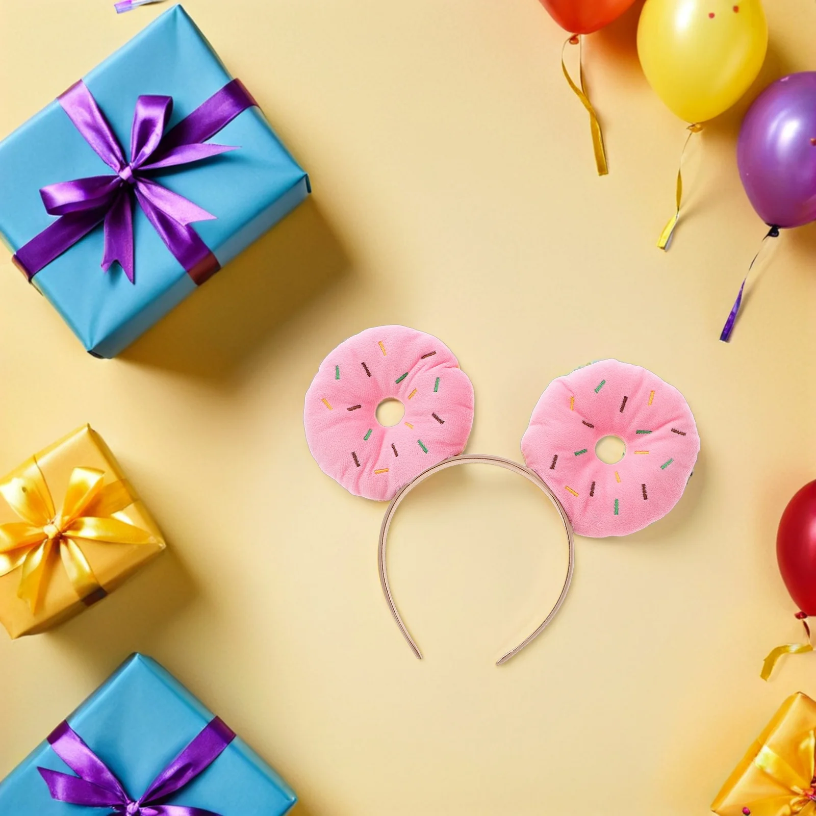 Donut-Stirnband, lustiges Donut-Festival-Haarband für Frauen, Party, Karneval, Maskerade, Make-up, Foto-Requisiten, Dessert-Themenhaar