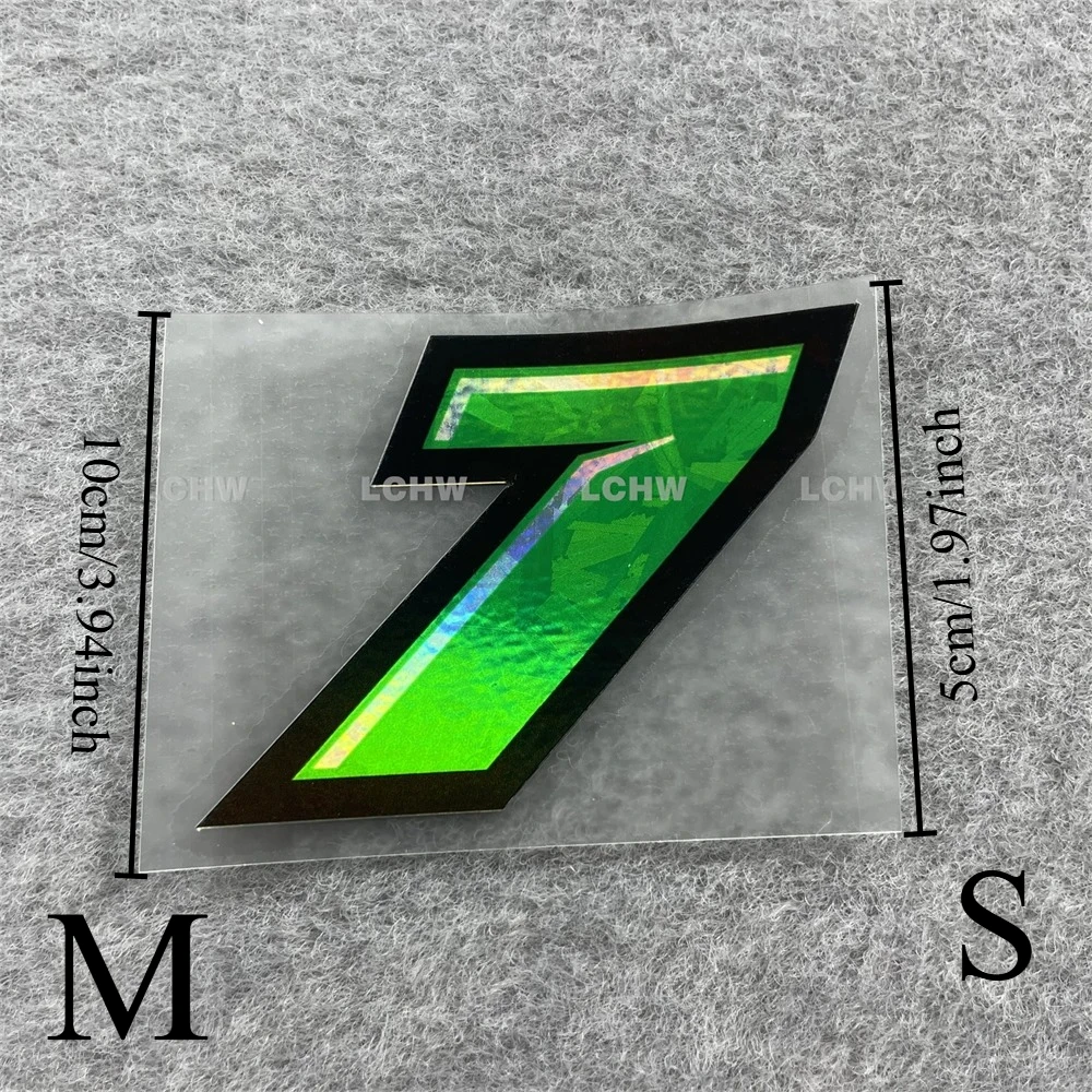Green Holographic 0-9 Racing Number Stickers, Waterproof Vinyl Decals for Car, Motorcycle & Helmet