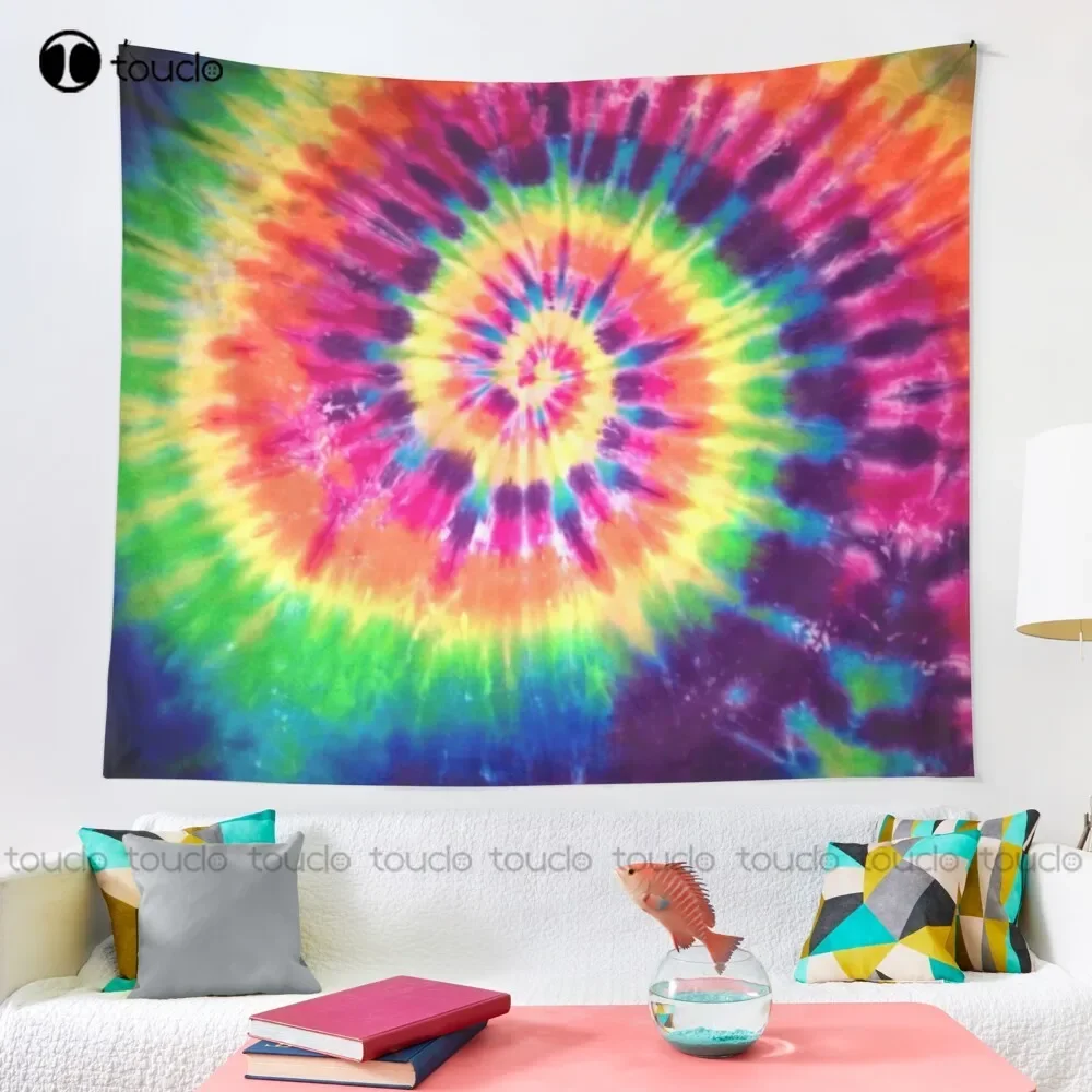Tie Dye Rainbow Colors Color Hippie Peace Retro Tapestry Aesthetic Tapestry Blanket Tapestry Bedroom Bedspread Decoration