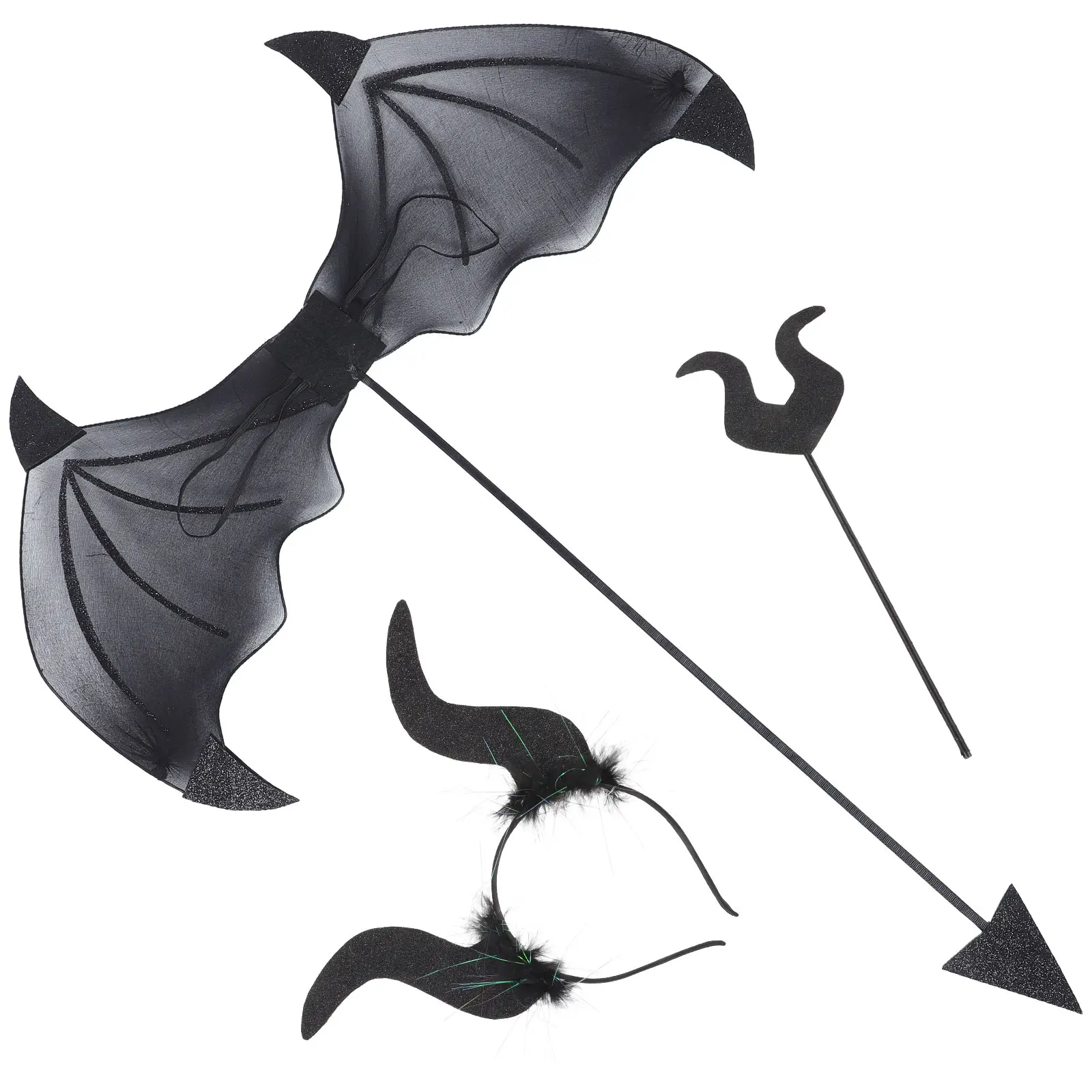 

1 set Wings Set Headband Costume Accessory Halloween Party Prop Cosplay Demon Wing Decor For Role Game Stage