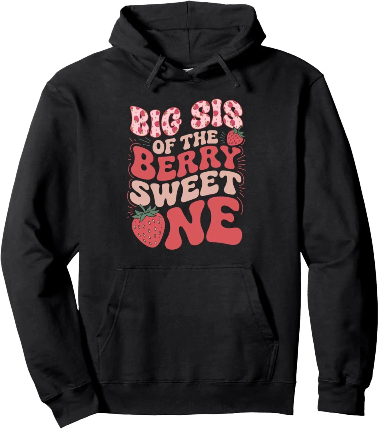 

Autumn and Winter Sweet Big Sis Cotton Hoodie with Berry and Strawberry Print Warm Sweatshirt
