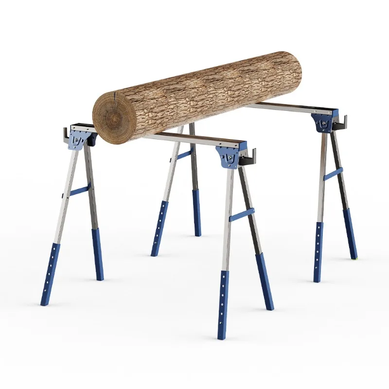 Foldable metal saw frame, saw horse load-bearing 1200KG multi-functional iron portable workbench