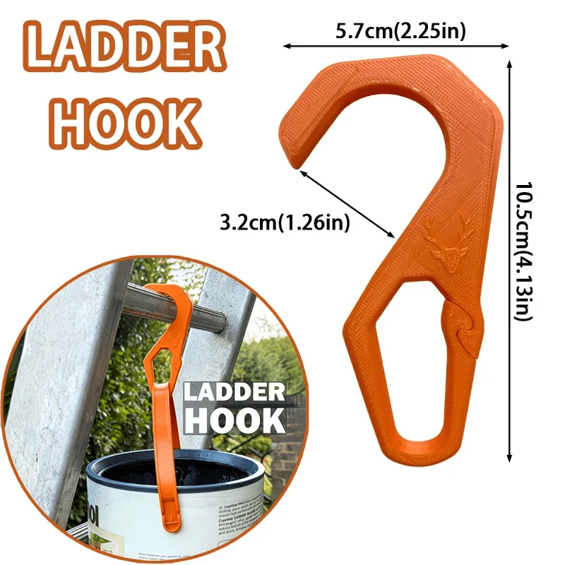 4Pcs Set Portable Ladder Hooks, Multi-Purpose Bucket & Tool Hanging Bracket for Wall & Roof Repair, Prevents Frequent Climbing