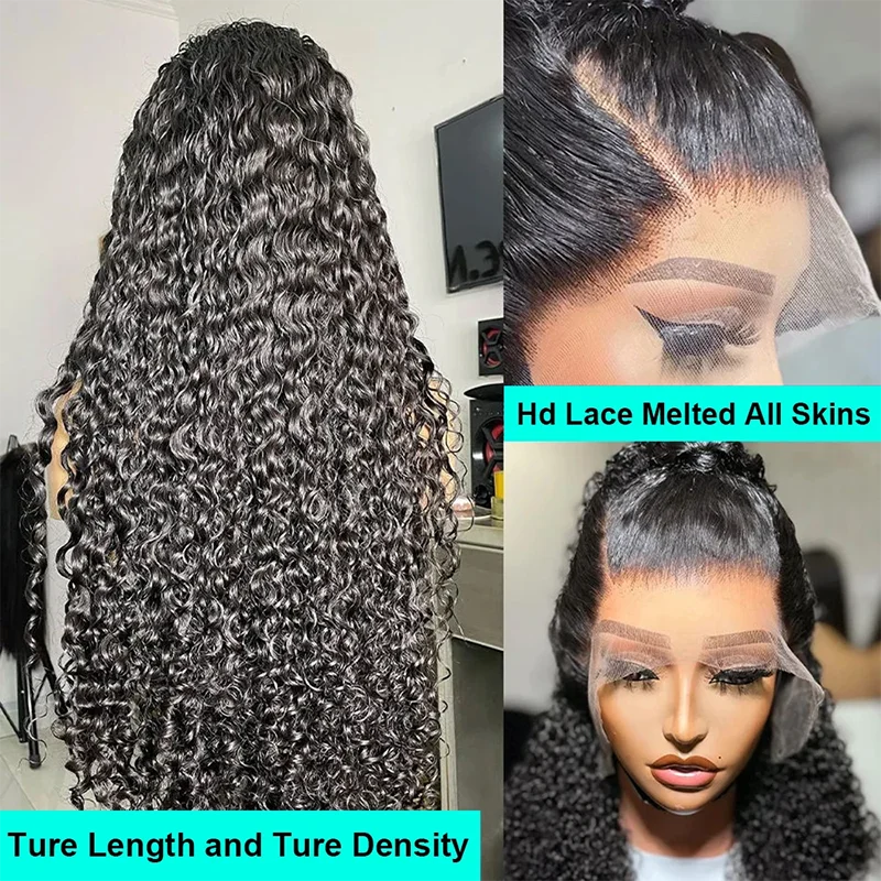 HD13x6 투명 레이스 프론트 합성 헤어 12-32인치 프리풀 루즈 딥 웨이브 워터 여성 곱슬머리 클리어런스 세일