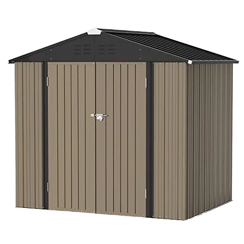 Outdoor garden Storage building Easy to assemble wood metal shed Strong galvanized steel apex roof