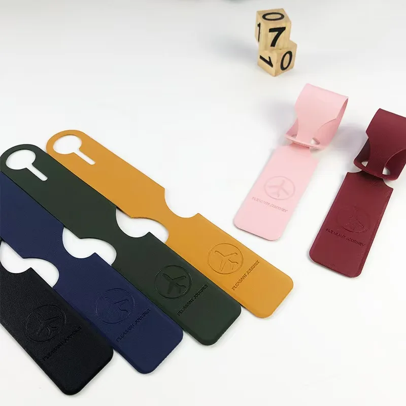 Personalized Travel Luggage Tag PU Leather Suitcase Address ID Label Airplane Design DIY Mark Travel Bag Accessory Gift