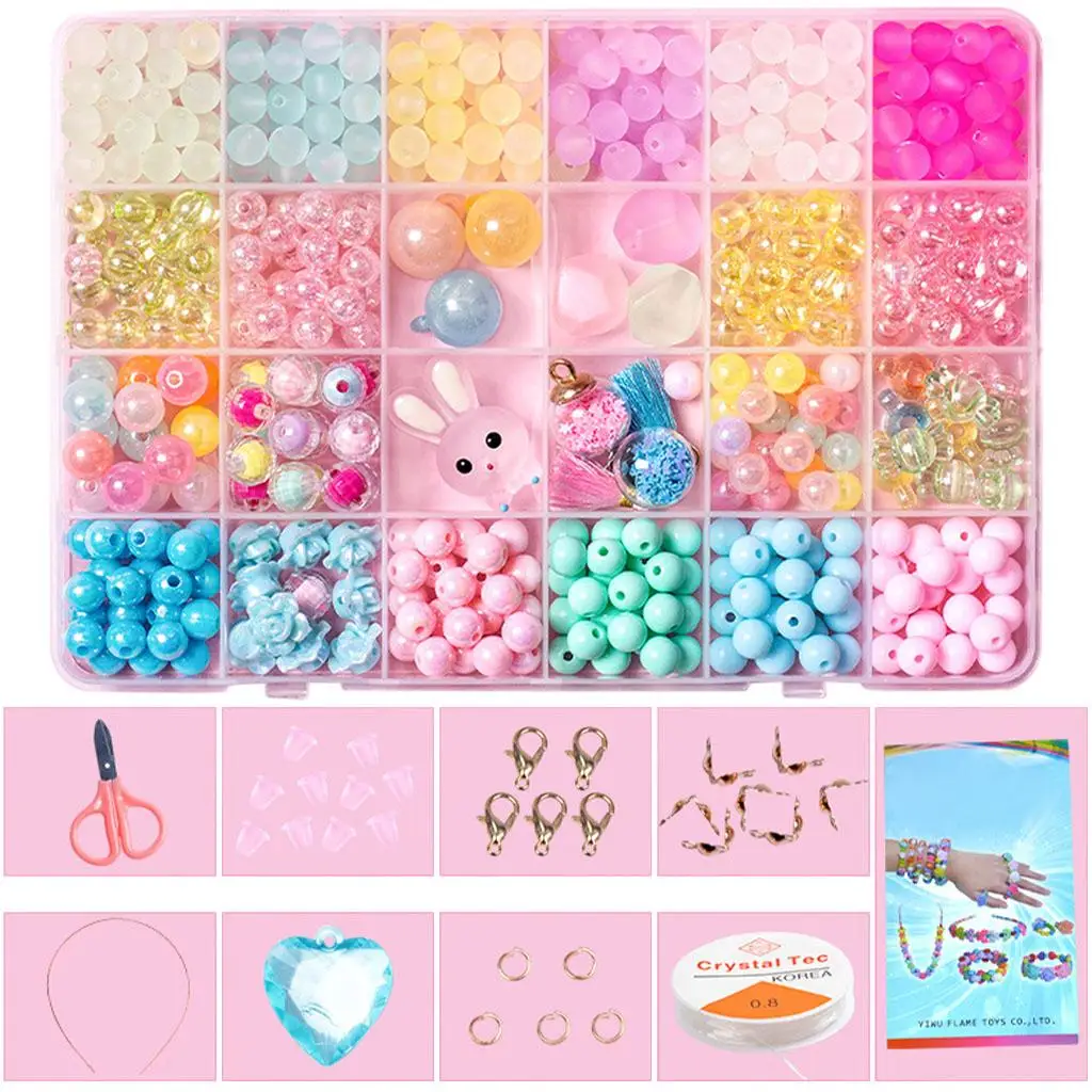 Kits para niñas - Manualidades para niños Joyería para niñas Kits Hacienda Juego de cuentas acrílicas