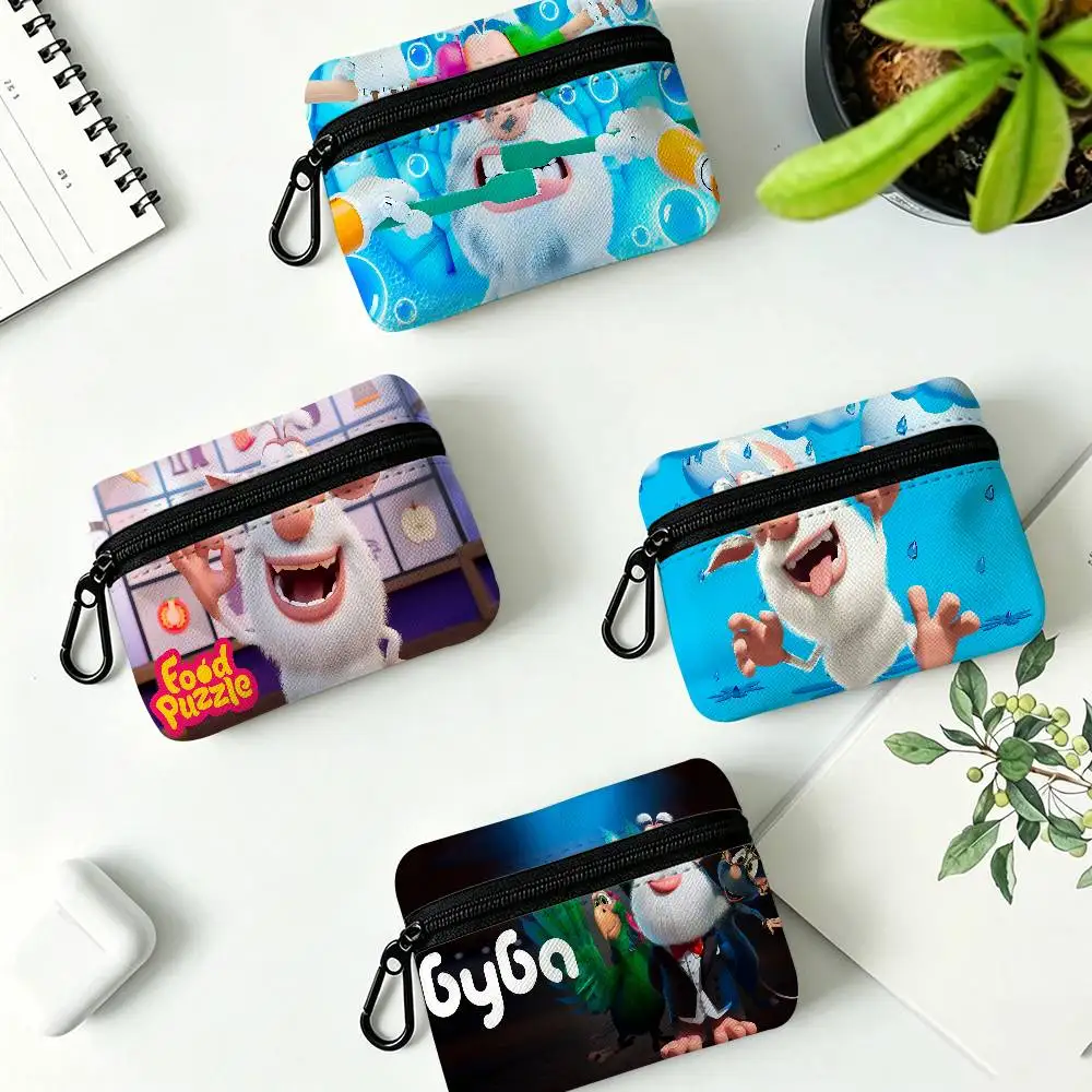 B-Booba Playful-Bright Waterproof Oxford Cloth Zipper Wallet Portable Hanging Small Coin Purse For Travel